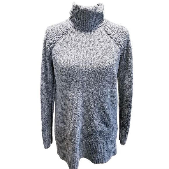 American‎ Eagle Supersoft Turtleneck Tunic Sweater Grey Small - Picture 1 of 9